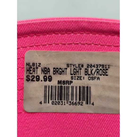 Miami Heat Hat Snapback Adidas NBA Pink Brim Cap Ball Cap One Size Hat - Picture 8 of 8